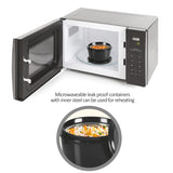 Pro Lunch Box with Steel Cutlery, 3 Microwave Safe Inner Steel Containers (180ml, 320ml, 450ml) Plastic Chutney Dabba 100ml, Steel Bottle 750ml with Insulated Bag, Office Tiffin, Black