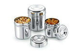 Mukti Premium Stainless Steel Refreshment Food Storage Canister,Container,Dabba Set with Lid (REFRESHMENT PLAIN, 1600 ML)