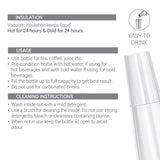 Vertex Steel 500 Thermosteel Hot or Cold Water Bottle with Stainless Steel Tumbler, 500 ml