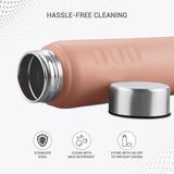 Stream 750 Stainless Steel Water Bottle 760 ml, Single Walled, ISI Certified I Leak Proof Lid, Rust Proof I For School, Office, Gym I Peach