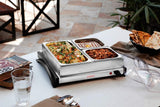 Clearline Food Grade Stainless Steel Pan Food Warmer Cum Buffet Server, Silver