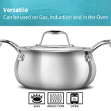 Hawkins Pro 2L Triply Stainless Steel Handi with Lid - Cooking & Serving Pan (PSH20S)