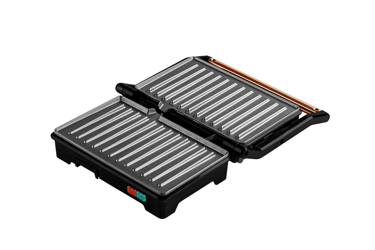 RST9002CG 900W 180° Electric Grill Sandwich Maker | Non-Stick Coating | Full Flat Toaster Griller | Drip Tray, Ready-to-Cook Indicator | Overheat Safety Protection