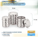 Mukti Stainless Steel Food Storage Jars & Containers|Dabba Set||Gourmet Krystal 3pcs Set|300/450/600ml