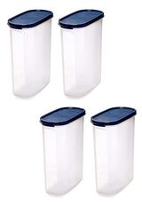 Signoraware Oval Plastic Container Set, Set of 4, 2.3 Litres, Blue Colour