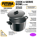 Hawkins Futura Hard Anodised Cook-n-Serve Bowls 5 L :ACB 50