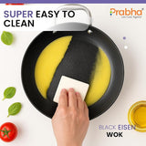 Black Eisen Cast Iron Wok With Steel Handle