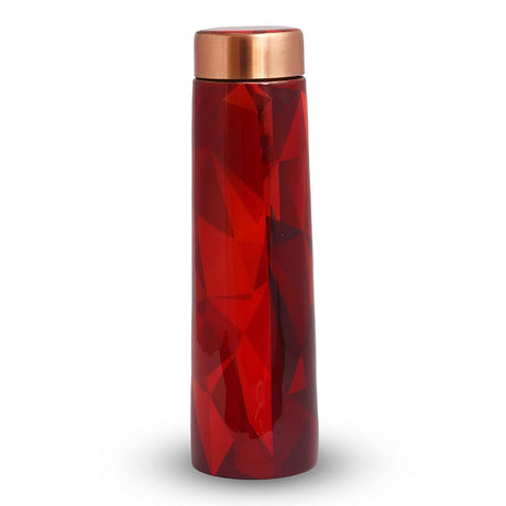 Pipal Copper Bottle Designer 750ML (RED Square)