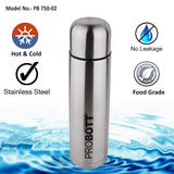 Thermosteel 350ml Vacuum Insulated Flask Bottle, Stainless Steel Hot & Cold Water Bottle | Silver | Leak-Proof & BPA-Free | PB 350-02