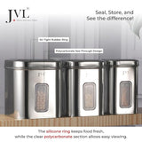 Classicware Stainless Steel Flossy Window Canister with See-Through Window (1 Pc) 2.5L