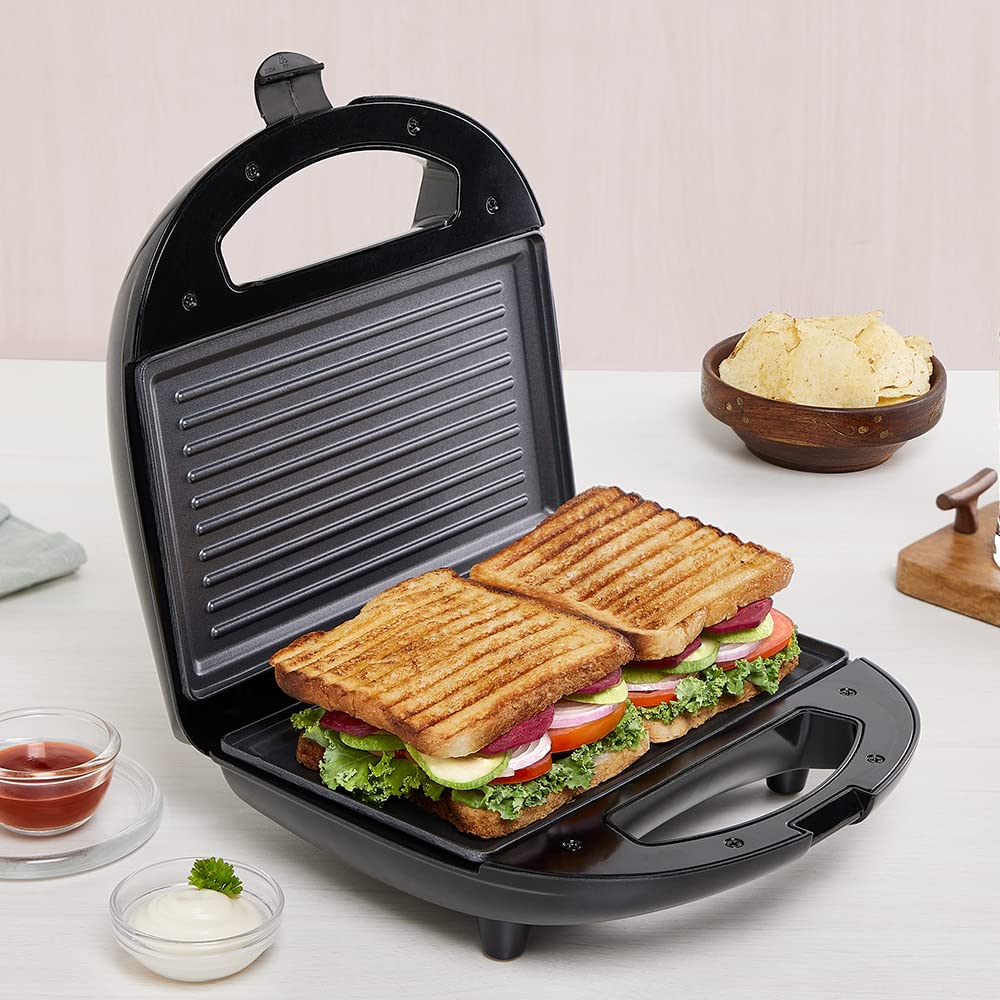 Borosil Neo Grill Sandwich Maker 700 W, opens 90°