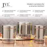 Classicware Stainless Steel  Trendy Window Canister with See-Through Window (1 Pc) 1.4L
