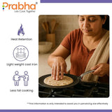 Prabha Black Eisen Cast Iron Roti Tawa With Steel Handle
