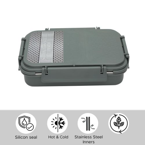 Jaypee plus Steeladam lunch box Greenish Green