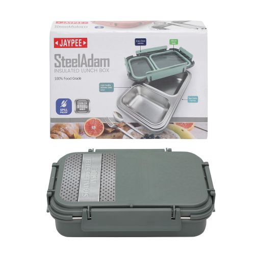 Jaypee plus Steeladam lunch box Greenish Green