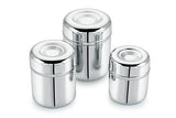 Mukti Premium Stainless Steel Refreshment Food Storage Canister,Container,Dabba Set with Lid (REFRESHMENT PLAIN, 1600 ML)