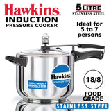 Hawkins Stainless Steel Pressure Cooker 3 (Wide) and 5 litres, Set of 2