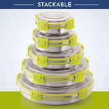 Klip Lock Stainless Steel Airtight Leakproof Storage Container 650ML – Durable Lunch Box for Office Men & Kids, Premium Kitchen Accessories Item