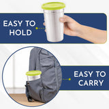 Easy Lock Tumbler – 350 ml | 100% Spill-Proof & Airtight Stainless Steel Tumbler with Straw | Travel Mug for Adults, Kids & Toddlers | Sleek, Portable & Easy to Carry (Pack of 1, Silver)