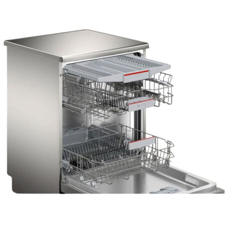 Bosch Series 4 Free-Standing Dishwasher 60 cm Fingerprint Free Stainless Steel 6 Programmes Silver INOX Dishwasher SMS46KI01I 