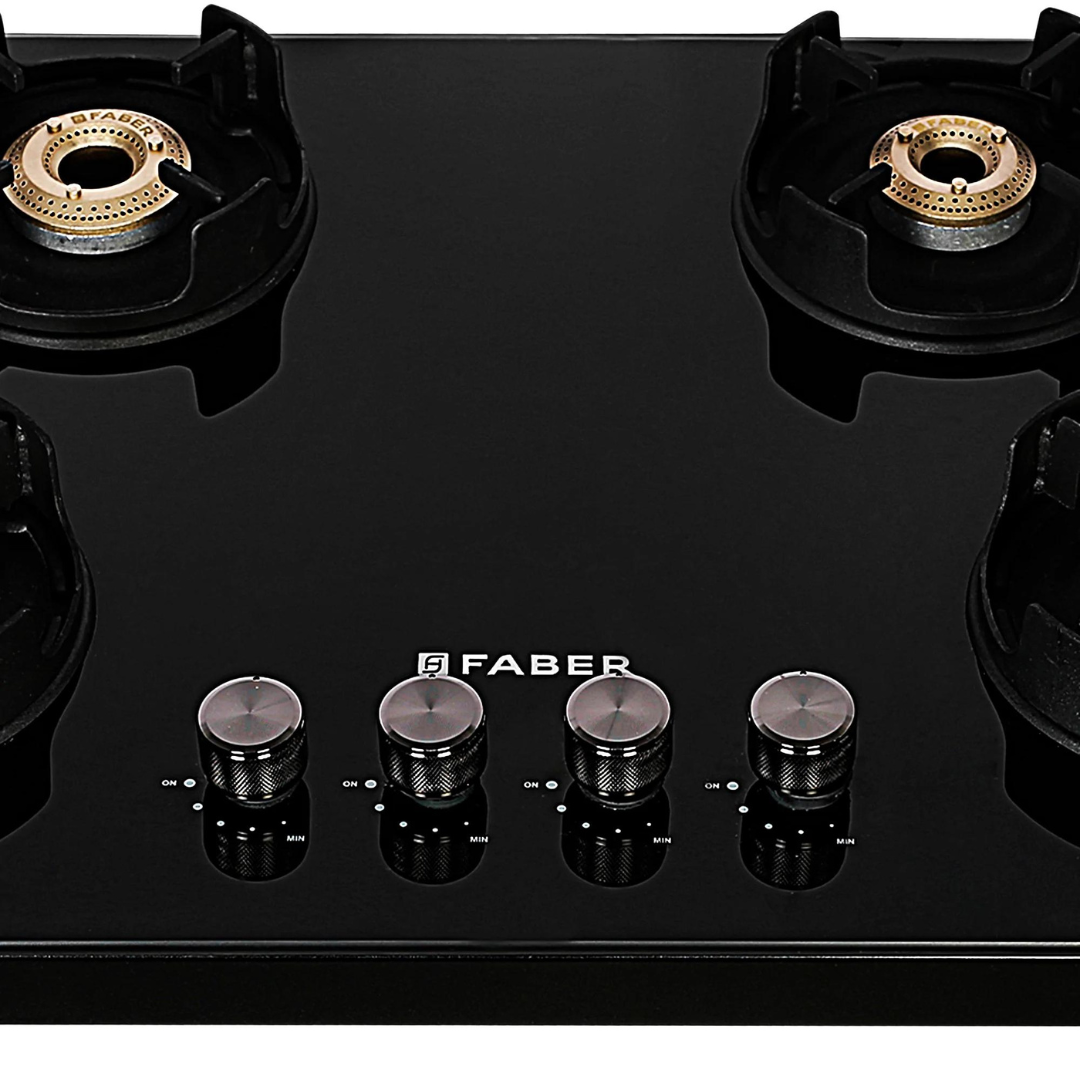 
Faber NiOS DLX 754 BB BK Glass Cooktop with Manual Gas Stove MS POWDER COATED Finish (4 Burners)