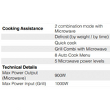 Hafele Diamond Neo 28 39 Cm 28L Black Touch Control Flat Bed Cavity 8-Auto Cook Options Microwave with Grill Built-In Microwave 538.31.390