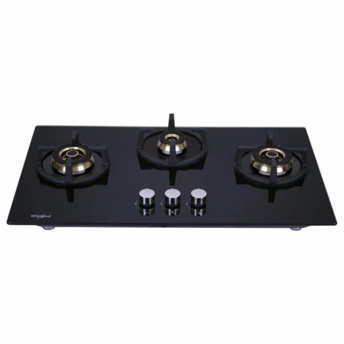 Whirlpool SMART SEAL HYBRID BRASS 753 75 cm 3 Burner Hob Smart Seal Auto Ignition (Battery Operated) Black Toughened Glass 