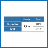 Built In Microwave with Grill Soft Touch Controls Stainless Steel 25Ltr (MO 677)