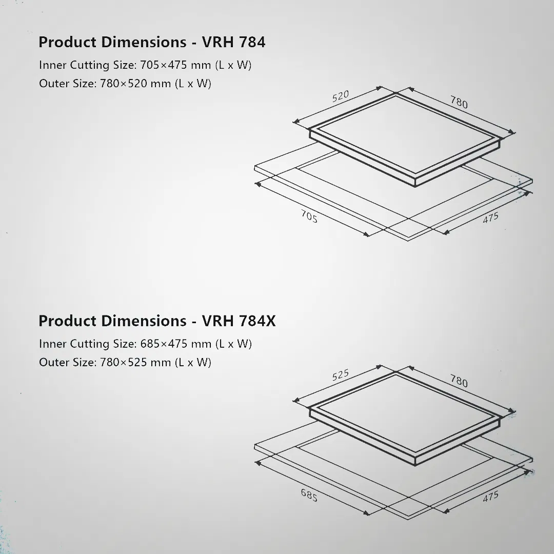 KAFF VRH 784 Built-in Hob/Hobtop 4 Burners 78 CM