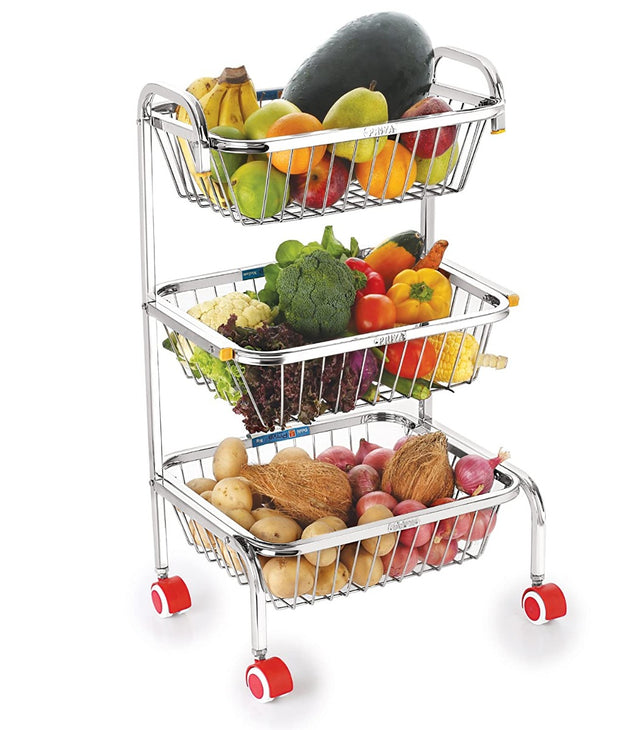 Priya Stainless Steel Unique  Fruit, Vegetable Trolley