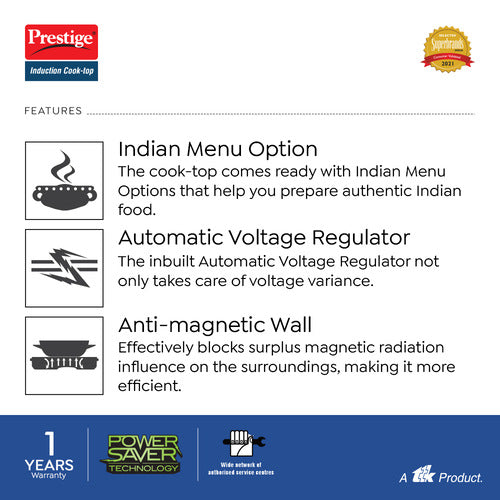 Rio ICT 1200W Induction Cooktop with Indian Menu Options | Energy Saving | Automatic Voltage Regulator | Portable & Eco-Friendly Design