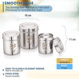 Mukti Stainless Steel Food Storage Jars & Containers|Dabba Set|Gourmet Flora 3pcs Set|300/450/600ml