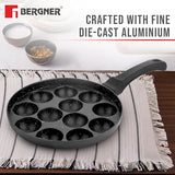 Senator Non Stick Paniyarakkal/Appampatra with Glass Lid, 12 Pits Gas Top Compatible Only, Black BGIN-2580