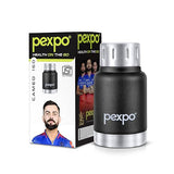 Pexpo Cameo Pro Vacuum Insulated 160ml Stainless Steel Water Bottle - Black Knight| Hot & Cold Upto 4-5 Hours | Leak Proof | Office, School, Gym & Travelling|Men, Women & Kids| RCB Edition