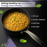 Prabha Black Eisen Cast Iron Saucepan With Steel Handle