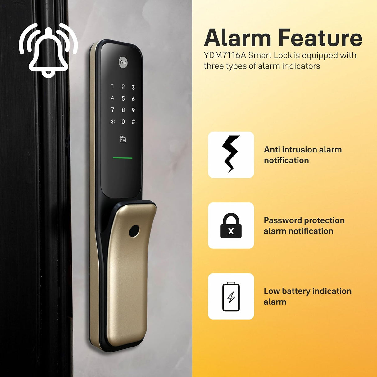 Kyra Pro Premium Push-Pull Smart Lock | 6-Ways of Unlocking | Wi-Fi & Bluetooth Connectivity | Fingerprint & PIN Access