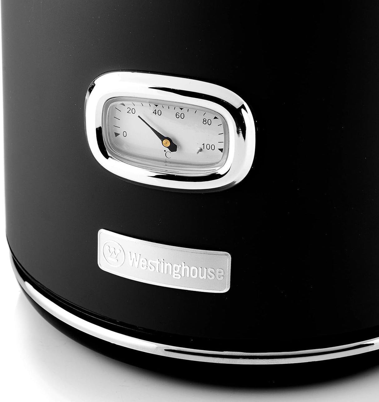 Westinghouse Retro Kettle - 1.7 Liter Electric Kettle - Fast Boil - Water Boiler For Hot Drinks - Quiet Boil & Detachable Filter - 2200W Kettle (Black)
