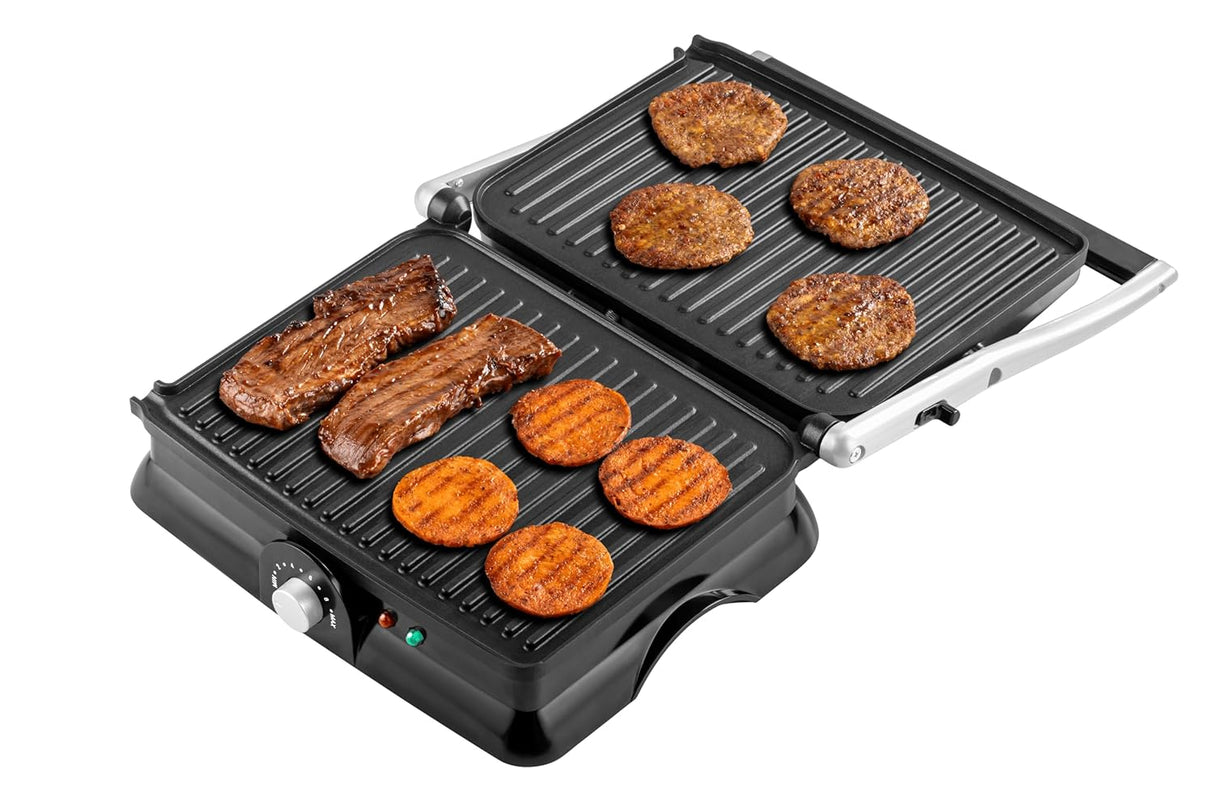 RST2004CG 2000W 180° GrillMaster 4 Slice Electric Grill Sandwich Maker | Full Flat Toaster Griller | Drip Tray, Ready-to-Cook Indicator | Adjustable Temperature & Timer