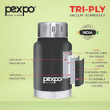 Pexpo Cameo Pro Vacuum Insulated 160ml Stainless Steel Water Bottle - Black Knight| Hot & Cold Upto 4-5 Hours | Leak Proof | Office, School, Gym & Travelling|Men, Women & Kids| RCB Edition