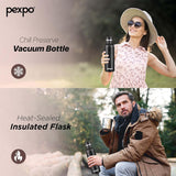 Pexpo Stainless Steel Hot and Cold Vacuum Insulated ISI Certified Flask,750ml,Black, | Double Wall Flask | BPA Free | Office | School | Home | Hiking | Gym
