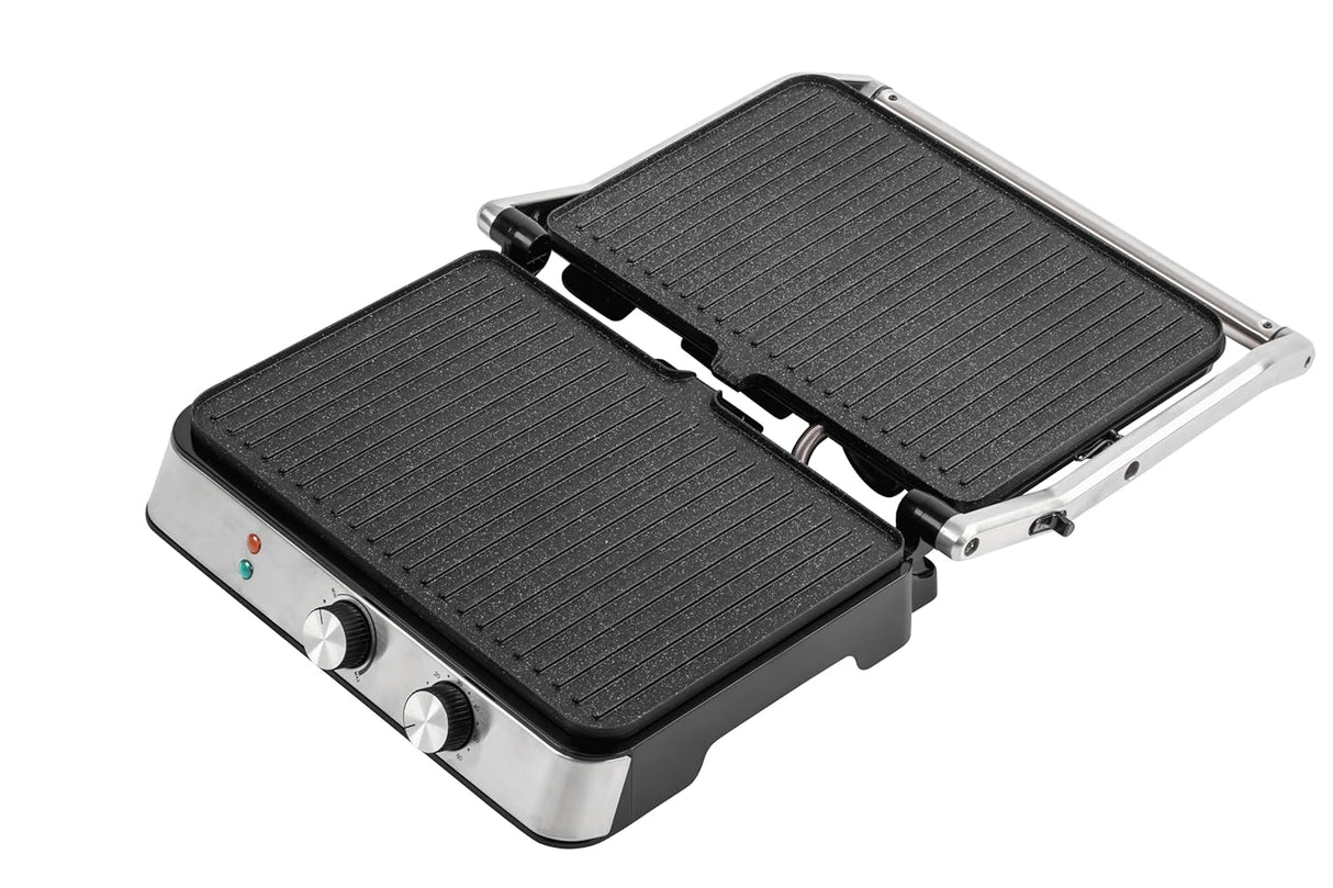RST2006CG 2000W GrillMaster 180° 6-Slice Electric Grill Sandwich Maker | Full Flat Toaster Griller | Adjustable Temperature & Timer | Drip Tray, Ready-to-Cook Indicator