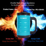 Thermosteel Java 450ml Stainless Steel Hot and Cold Vacuum Flask, Insulated Water Bottle (Blue) | PB 450-03