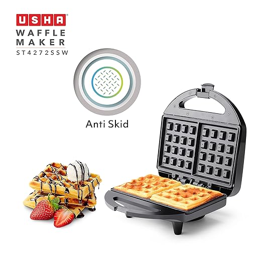 Usha 750 W ST4272 SSW Non-Stick Food Grade Material Waffle Maker (Stainless Steel)