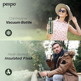 Pexpo Stainless Steel Hot and Cold Vacuum Insulated ISI Certified Flask,500ml, Military Green| Double Wall Flask | BPA Free | Office | School | Home | Hiking | Gym