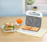 Westinghouse Electric 760W 4 Slice Sandwich Maker & Toaster White | Non-Stick Coated Dual Grill Sandwich Plates for Sandwiches at Home | Power in & Ready Indicators