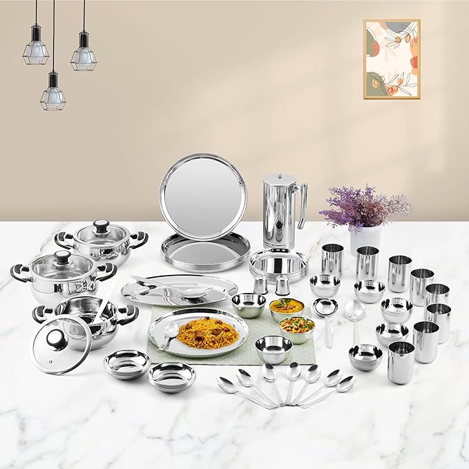 Jubilee Stainless Steel Dinner Set of 75 Pcs