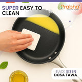 Prabha Black Eisen Cast Iron Dosa Tawa With Steel Handle