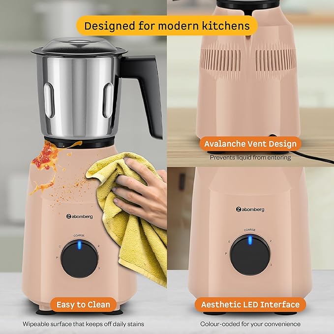 Xiana 750 Watt Mixer Grinder (Peach Blossom) – apnidukaan.com