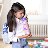 Pexpo Pixy 500 Cute Design |Hot & Cold Thermoflask - 470ml, Rabbit Print|Stainless Steel Water Bottle for 6+ Years Kids & Adults|Vacuum Insulated|Portable Handle|Double Wall