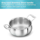 Hawkins 3L Pro Triply Stainless Steel Handi with Steel Handles and Steel Lid, Silver (PSH30S)